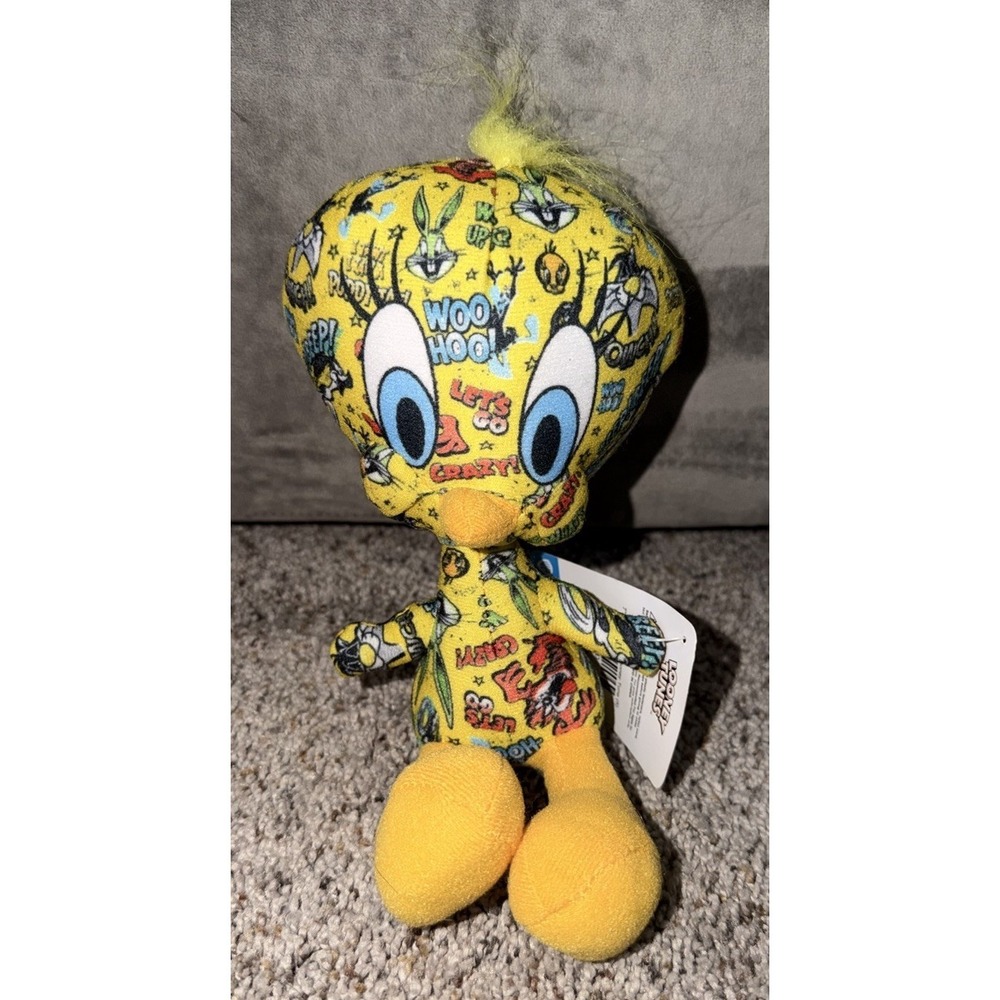 Tweety Bird Plush Toy Large 10 inch . Looney Tunes Sticker Bomb Edition. NWT‎